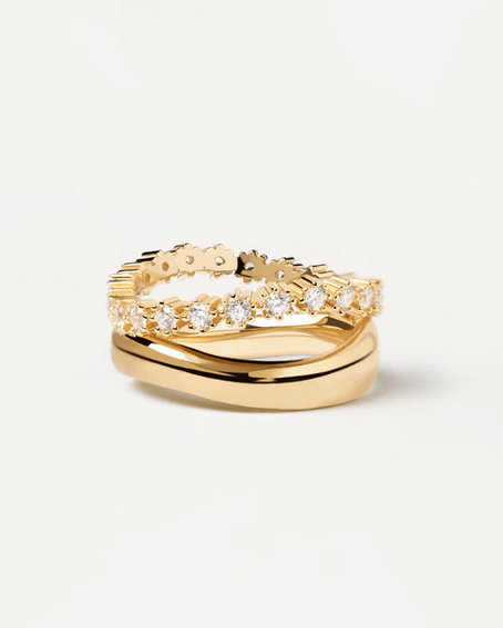 PD Paola 18ct Yellow Gold Plated Motion Gold Ring