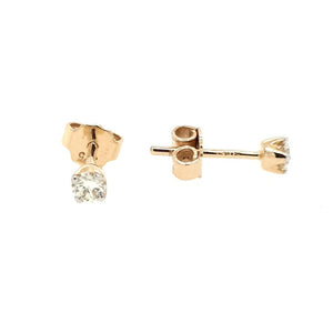 9ct Yellow Gold 0.20ct Round Brilliant Diamond Six Claw Stud Earrings