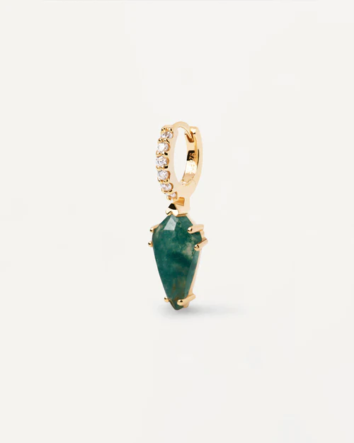 PD Paola 18ct Yellow Gold Plated Naoki Moss Agate Earrings
