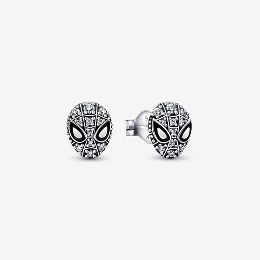 Pandora Sterling Silver Marvel x Pandora Spider-Man Mask Pavé Earrings 292354c01