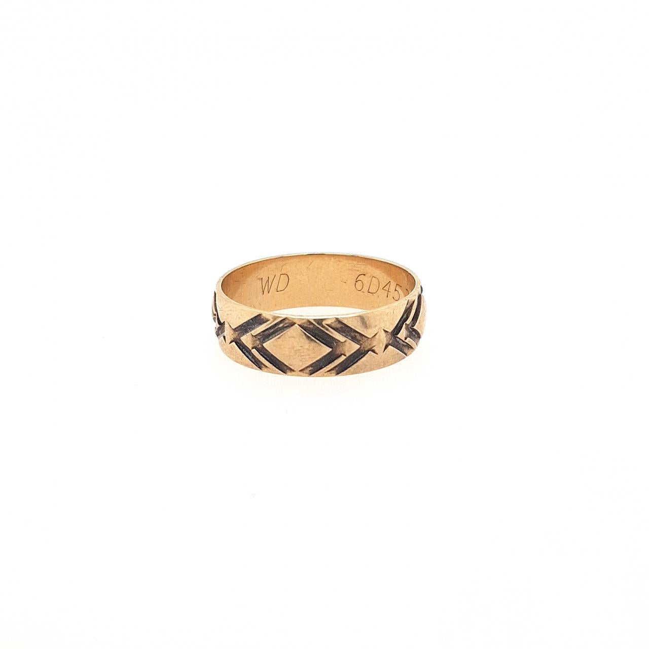 Estate 9ct Yellow Gold Patterned Band