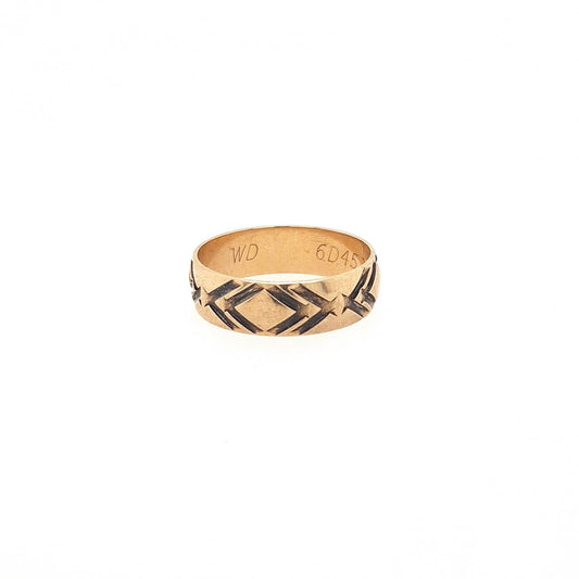 Estate 9ct Yellow Gold Patterned Ring