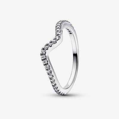 Pandora Sterling Silver Sparkling Wave Ring