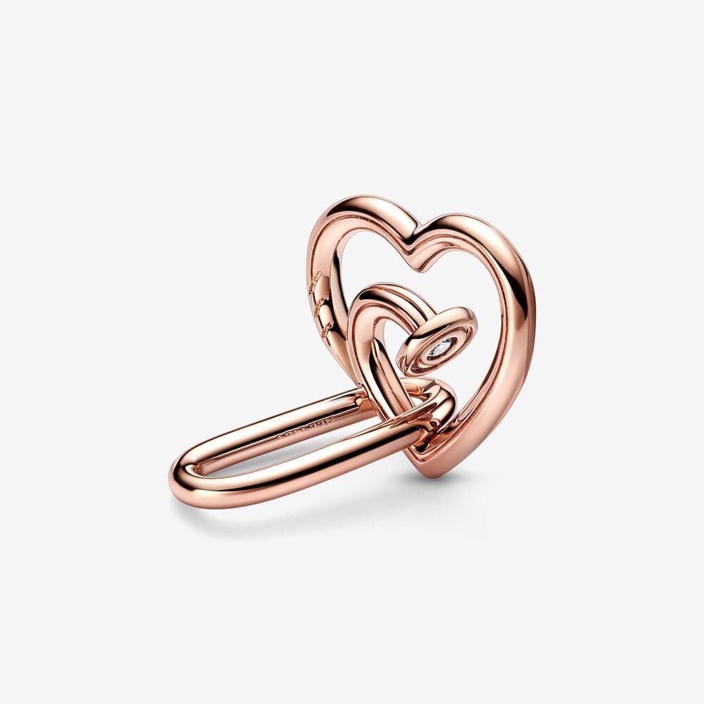 Pandora ME 14k Rose Plated Styling Nailed Heart Double Link