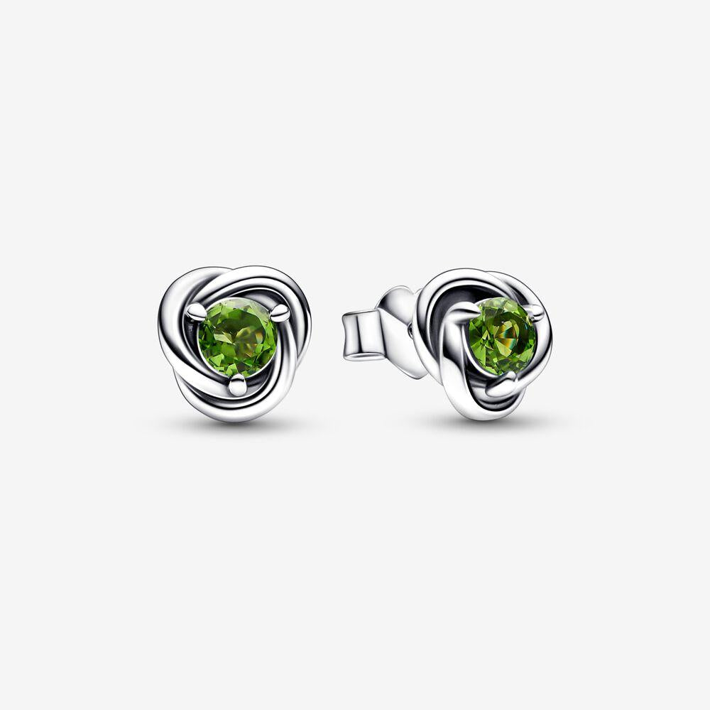 Pandora Sterling Silver Stud Earrings with Spring Green Crystal 292334c03