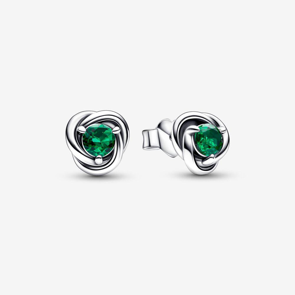 Pandora Sterling Silver Stud Earrings with Royal Green Crystal 292334c08