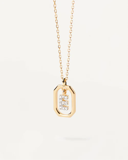 PD Paola 18ct Gold Plated Mini Letter E Necklace